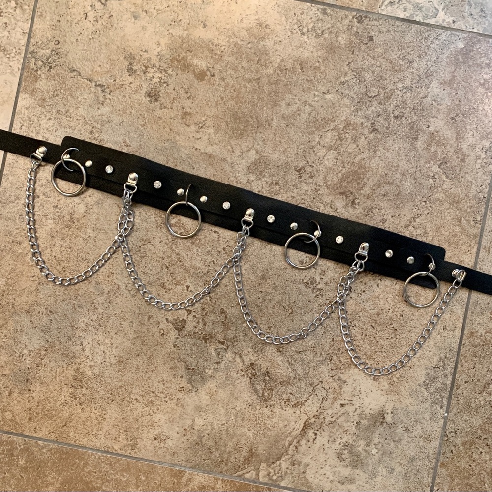 BLING NOIR- Hoop and Chain Belt - Picture 2 of 3